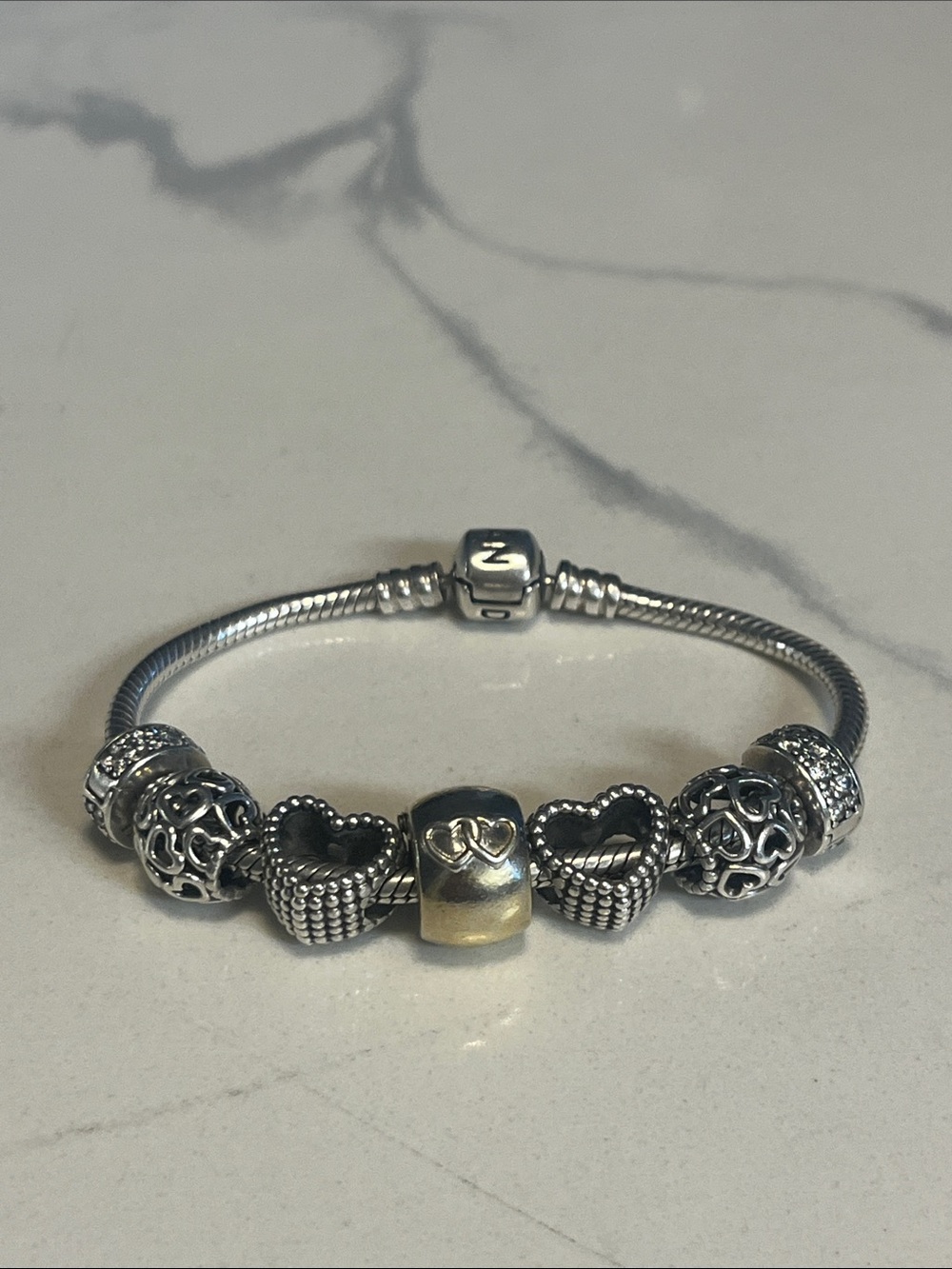 Pandora Moments Sterling Silver Heart Charm Bracelet - Silver